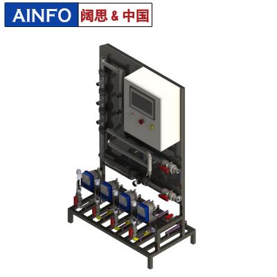 通過在線監(jiān)測藥劑濃度控制加藥量，在線ORP檢測儀控制殺菌劑的投加，在線PH檢測儀控制濃硫酸的投加，電導(dǎo)率控制排污