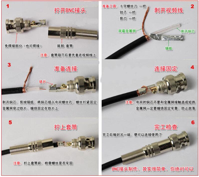 最后再來看看bnc接頭接法步驟圖解